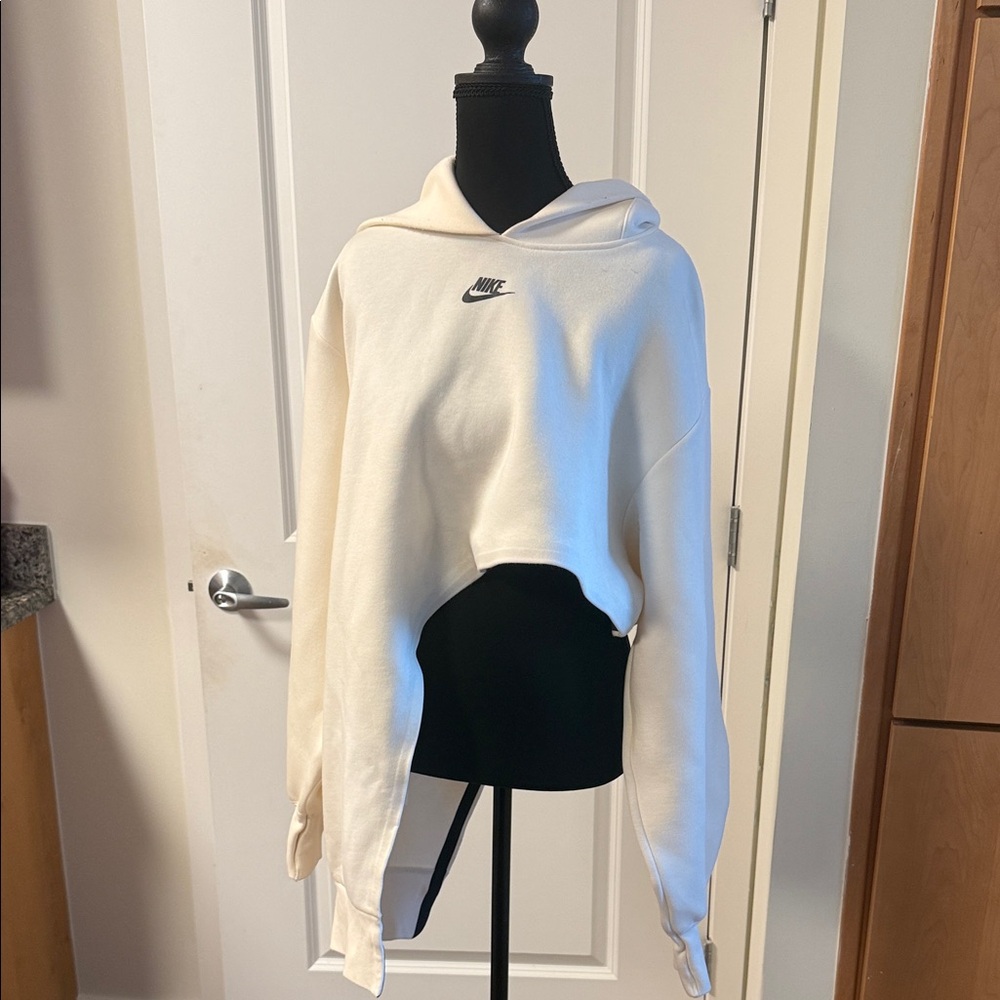 Nike Women's Off-White Cropped Hoodie